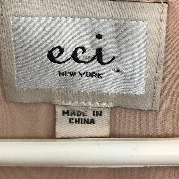 eci NEW YORK dress mini women's S/M silk beige/black tiered boho hippie Y2K - Picture 7 of 9